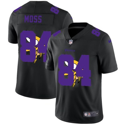 Minnesota Minnesota Vikings #84 Randy Moss Men's Nike Team Logo Dual Overlap Limited NFL Jersey Black Men's